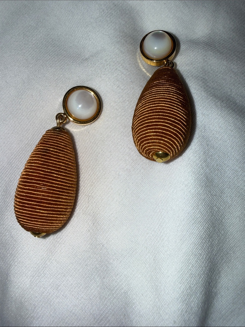 Lizzie Fortunato, silk wrapped cord drop earrings